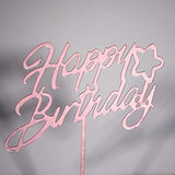 6-Pack Rose Gold Birthday Cake Topper Set, Double-Sided Glitter, Acrylic Happy Birthday Sign Cake Toppers/Cupcake Toppers, Party Decorations Supplies For Girls And Mom.