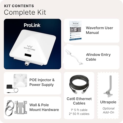 Prolink: Directional Outdoor 5G Nr Sa/Nsa Modem | X62 Modem Dual Sim | 4X4 High-Gain Antenna | Ip65 Waterproof Cpe For T-Mobile, Verizon, At&T | Up To 2.5 Gbps | Includes Window Entry Cable