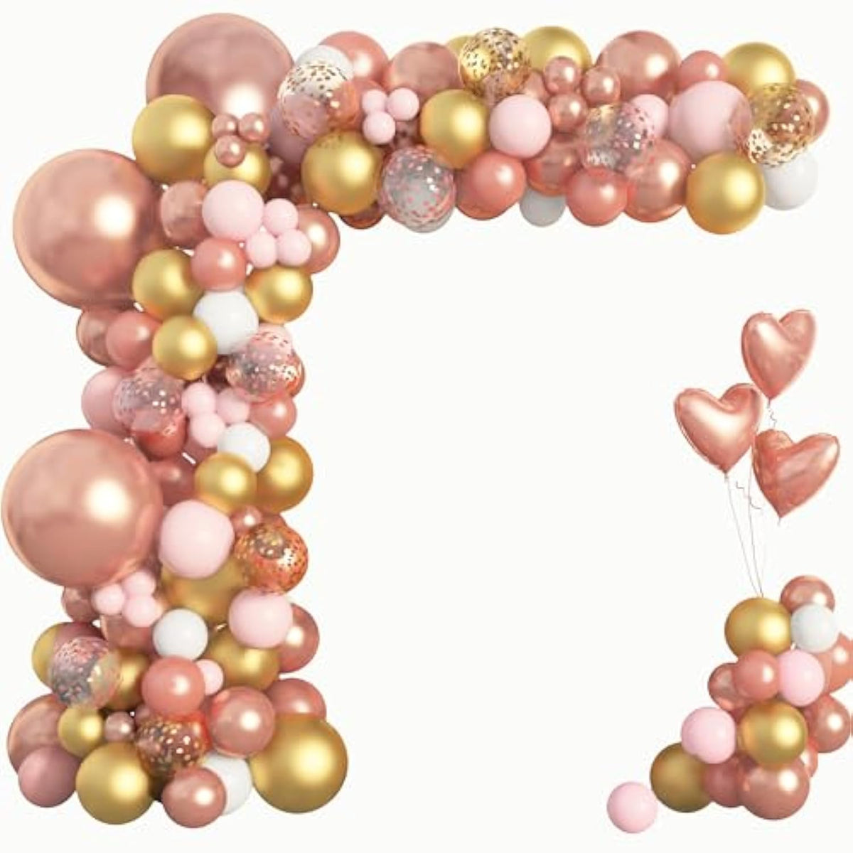 150Pcs Rose Gold Balloon Arch Kit for Bridal Shower, Birthday & Party Decor