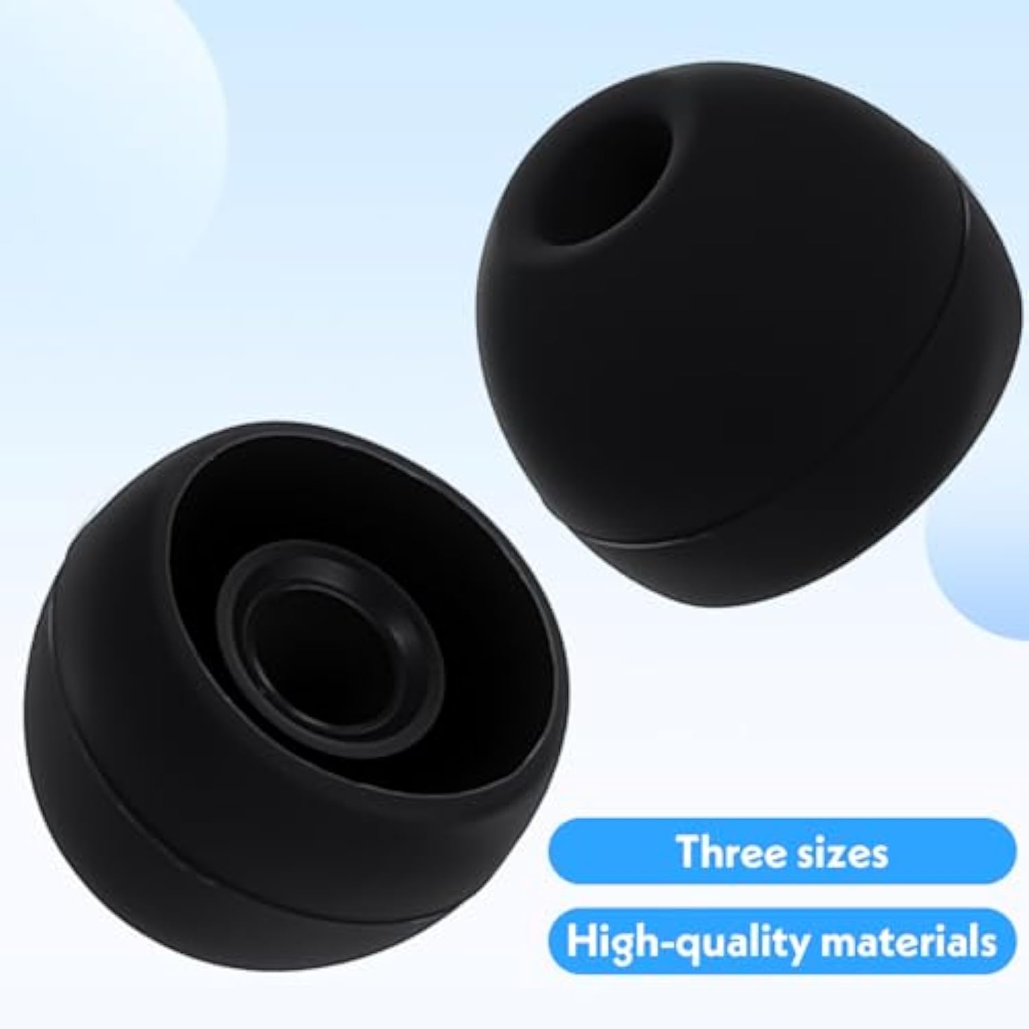 60 Pairs Ear Bud Replacement Tip S/M/L Sizes Earbud Tips Silicone Ear Bud Rubber Tips Black Soft Earbud Covers Silicone Tip