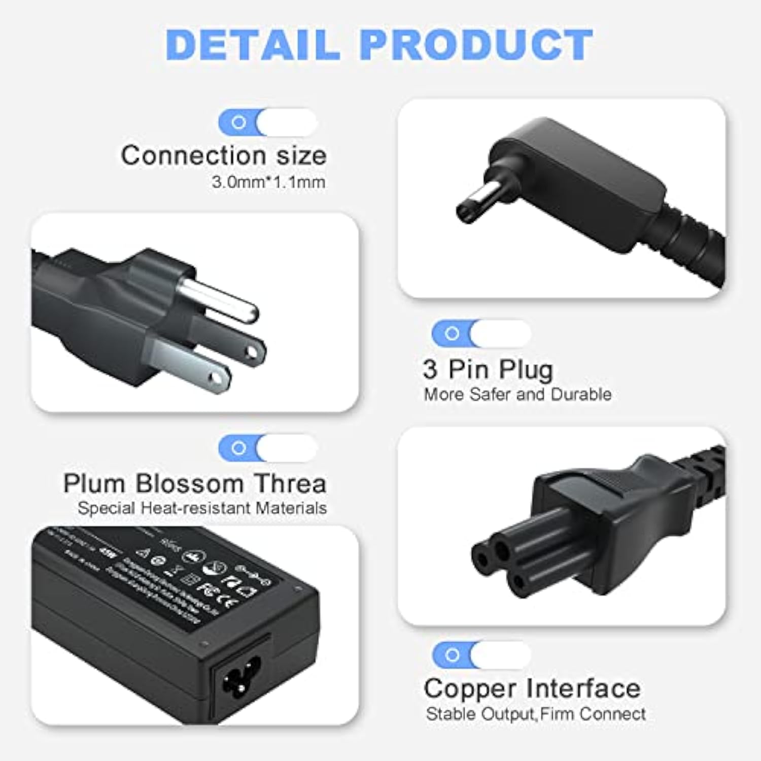 65W Laptop Charger Fit For Lenovo Ideapad Flex 5 4 6 14 14Iwl Laptop Flex 4-14