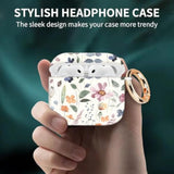AirPods 4th Generation Case Cover with Golden Round Buckle - Shockproof and Protective Case for Women and Girls with Cute Watercolor Flowers Design