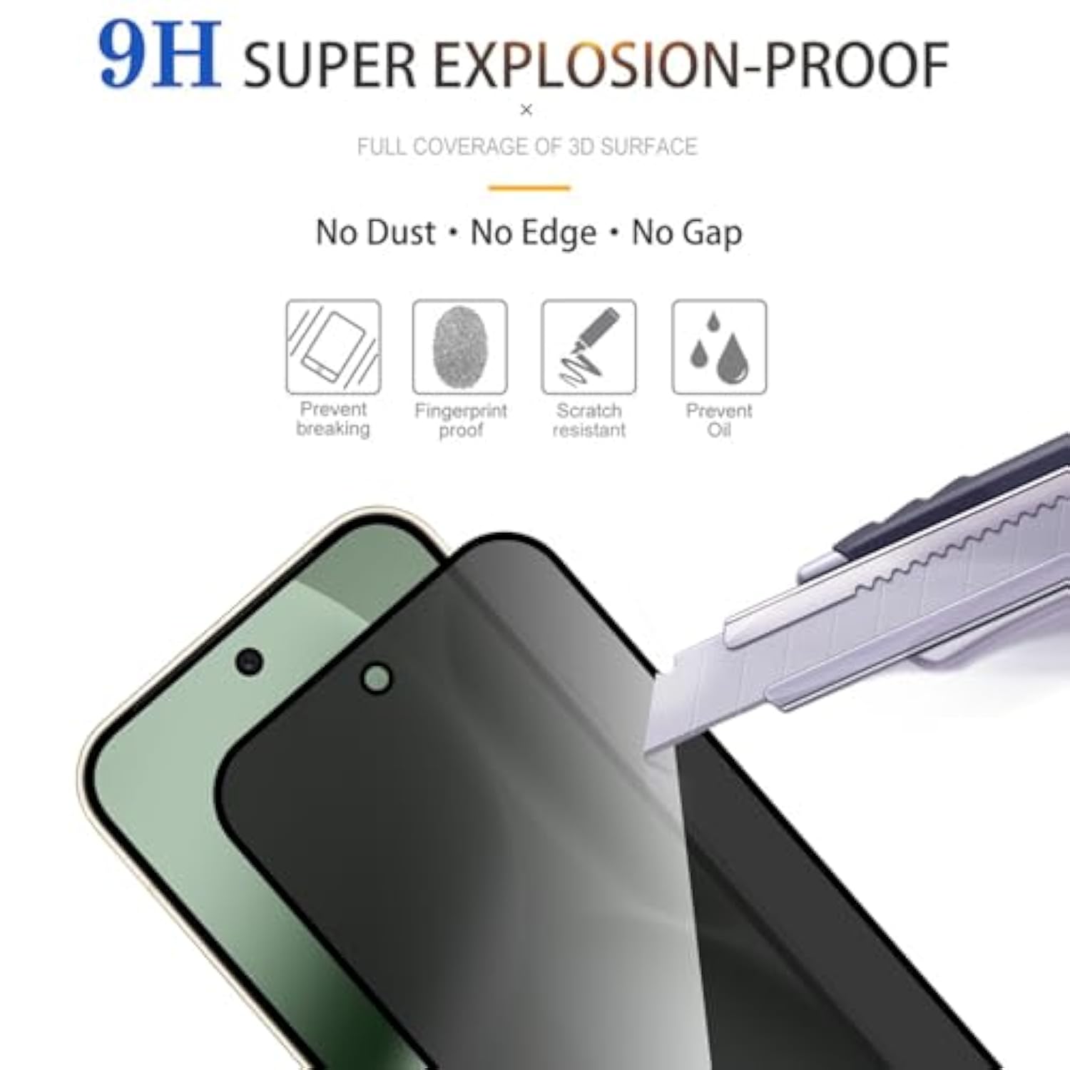 2 Pack Privacy Screen Protector For Google Pixel 10 Pro Xl[Anti-Spy Tempered Glass][Fingerprint Unlock Support], Anti-Scratch, Bubble-Free,Protective 9H Glass For Google Pixel 10 Pro Xl