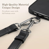 Clip And Go Leather Phone Strap With Zipper Pouch- Stylish Crossbody Adjustable Lanyard With Wallet For All Phones, Brown
