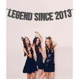 Pre-Strung Legend Since 2013 Banner For 12Th Birthday Party Decoration,Happy 12Th Men Women Birthday Party Banner,Handmade - Black