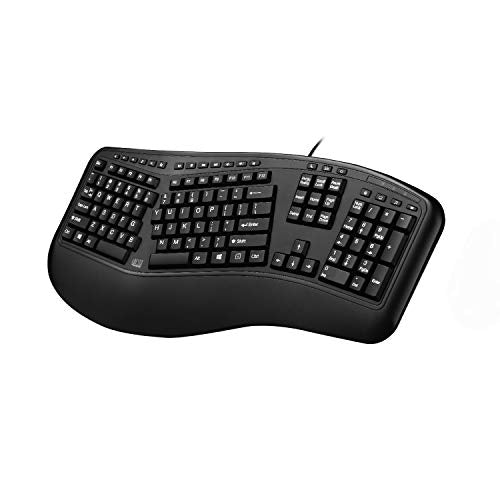 Ergonomic Split Keyboard Akb-150Ub Comfort Ergo Design With Palm Rest, 105-Key Us Layout, Usb Connectivity, Multimedia & Internet Controls