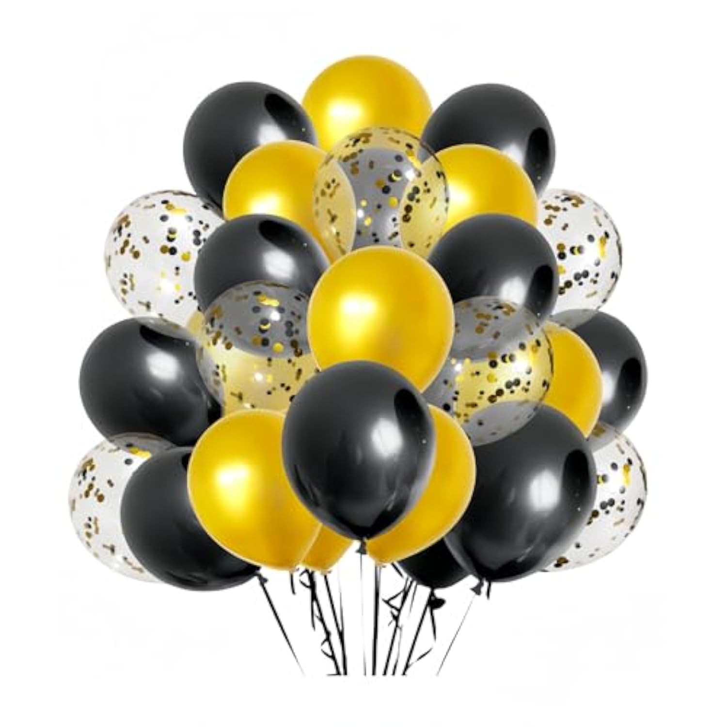 300 Pack Black And Gold Balloons 12 Inch Black Gold Confetti Balloon For Various Party Events Decorations