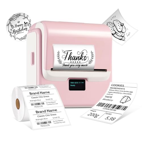 Label Maker Machine With Tape, T003 Thermal Label Maker, 2 Inch Bluetooth Label Printer Compatible With Phone & Pc, Sticker Printer Barcode Thermal Maker For Small Business, Home, School