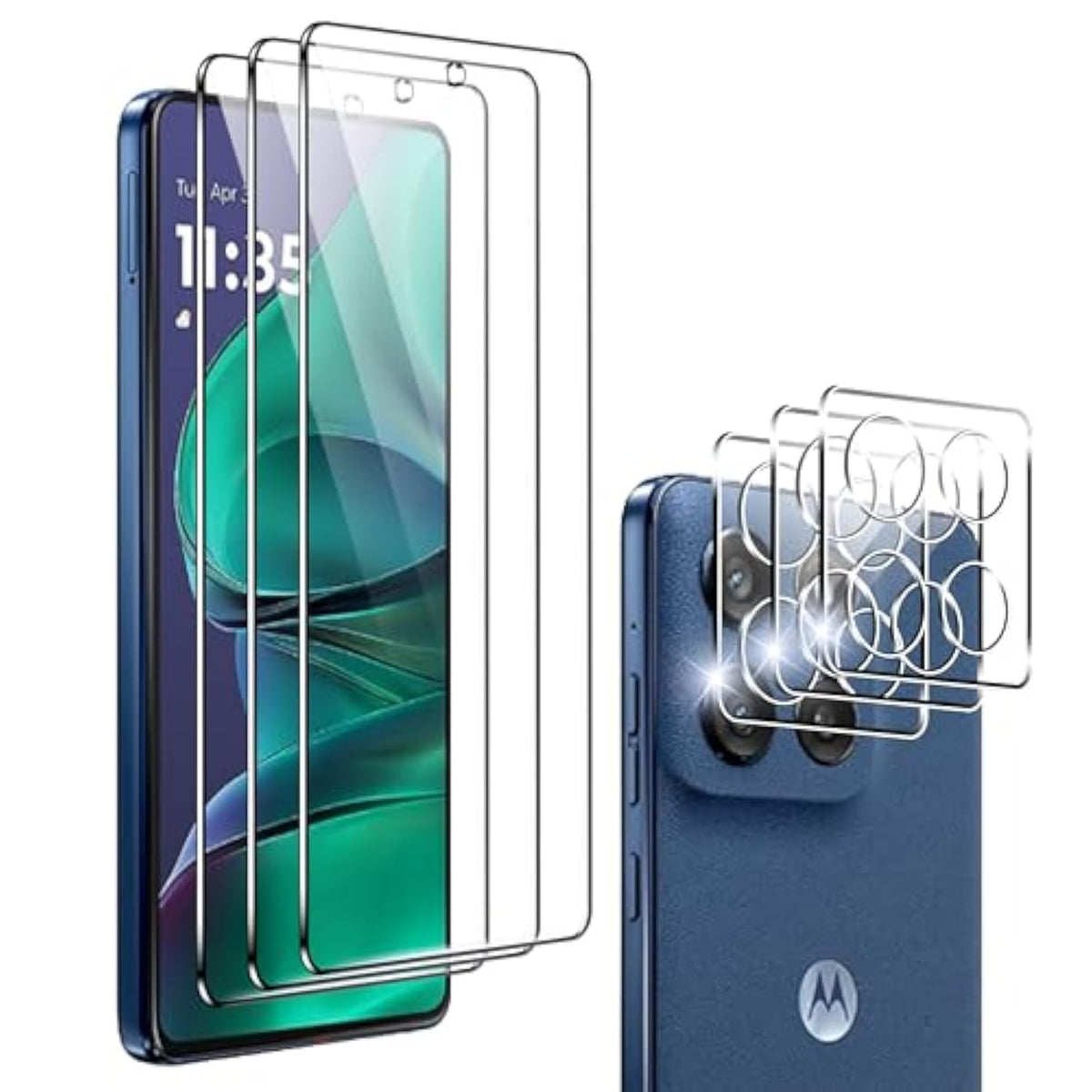 For Motorola Moto G Stylus 2025 Screen Protector [Not Fit 2024 Model],[3+3 Pack] Tempered Glass Film+ Camera Lens Protector,No Bubbles,Anti-Scratch