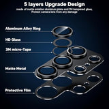 For Samsung Galaxy S24 Ultra Camera Lens Protector, [Full Protection] [Powerful Strength Adsorption] Matte Alloy Metal Ring Glass Camera Screen Protector For Galaxy S24 Ultra,Black