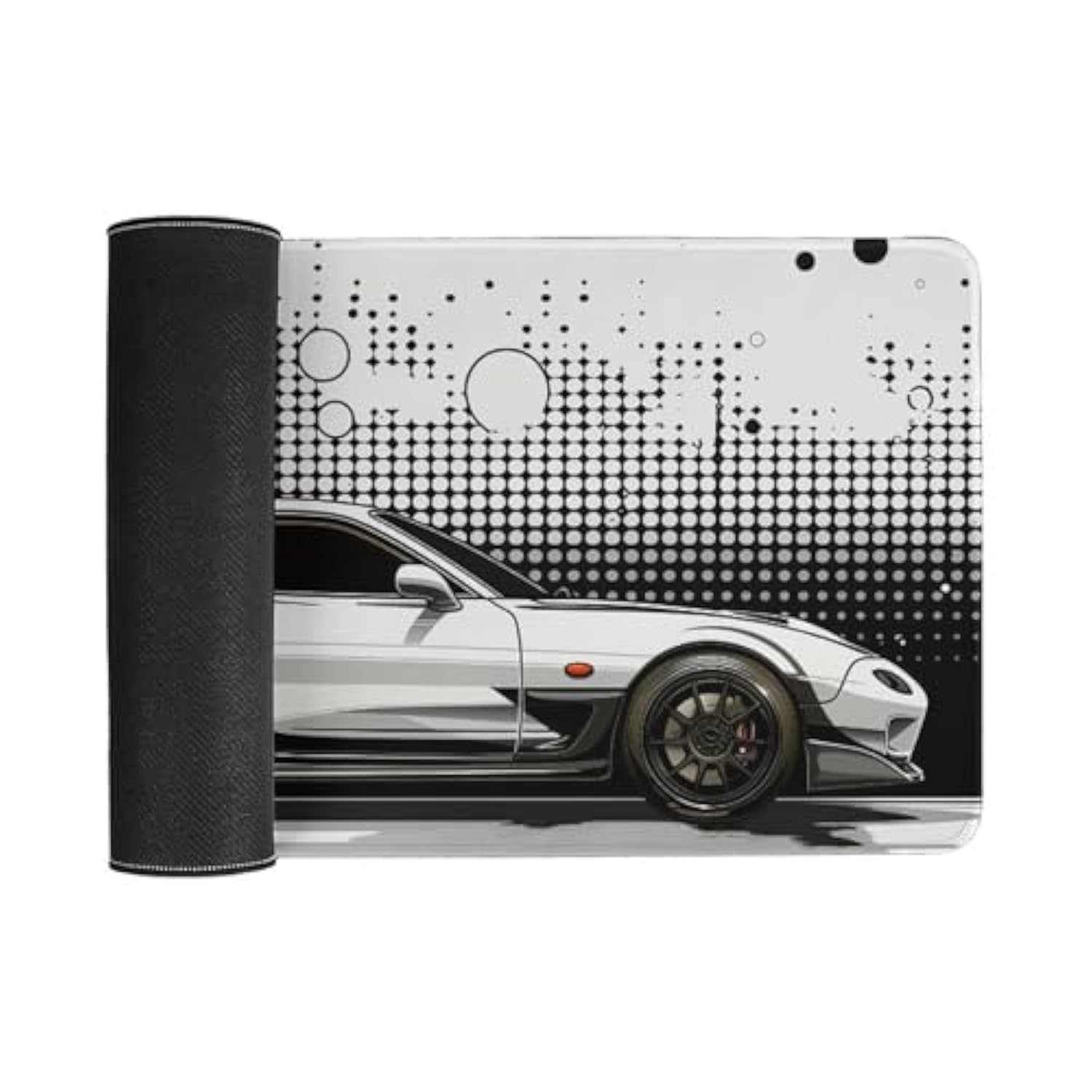 Jdm Sport Car Gaming Mouse Pad Black And White R34 Large Mousepad Minimalist Art Cool Car Desk Mat Desk Pad For Keyboard And Mouse Mat Non-Slip Base 23.6 X 11.8 Inch