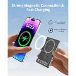 Wireless Portable Charger,5000Mah Slim Magnetic Power Bank Phone Charger With Usb-C Cable, Pd 20W Fast Charging Mag-Safe Battery Pack Travel Charger For Phone 16 15 14 13 12 Pro Max (Gray)