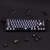 Clear Matte Keycaps Set, Black Matte Transparent Pc 122 Keys Cherry Profile, Backlit Compatible, Retro Keycaps For 60-80% Cherry Mx Switch Mechanical Keyboards