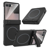 for Galaxy Z Flip 7 Magnetic Case, with [Hidden Kickstand] [Compatible with MagSafe] [Built-in Screen Protector] [Hinge Protection] Phone Cover for