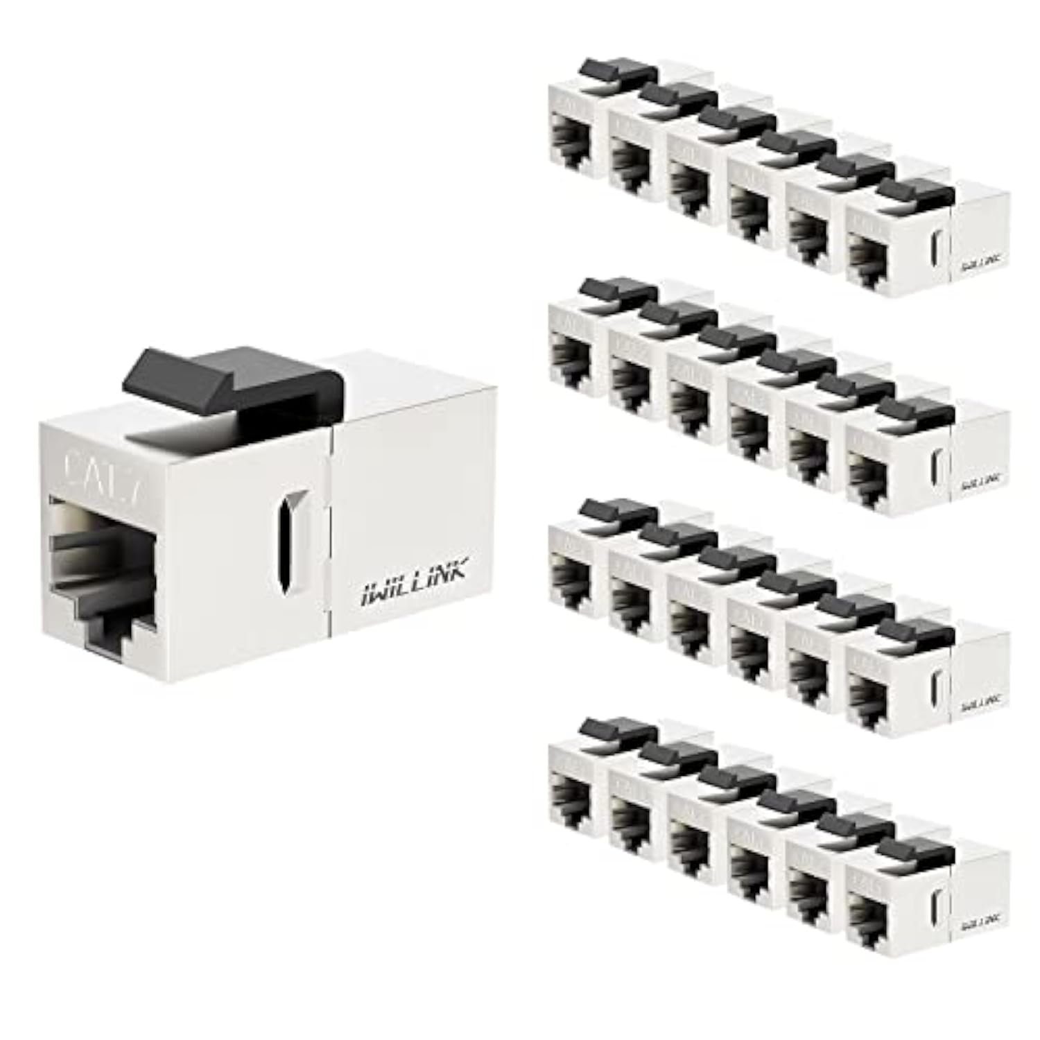 Cat7 Coupler Rj45 Keystone Shielded Coupler 25-Pack, Ethernet Coupler, Female