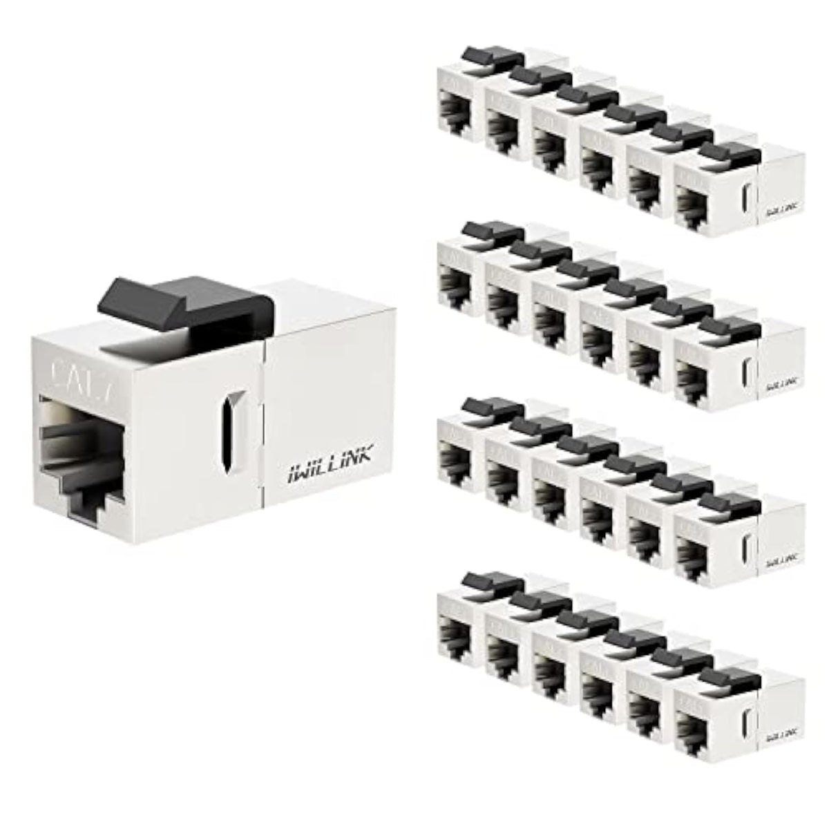 Cat7 Coupler Rj45 Keystone Shielded Coupler 25-Pack, Ethernet Coupler, Female
