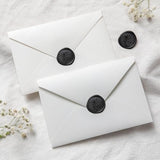 Black Wax Seal Stickers - Wedding Invitation Seal Stickers, 50 Pcs Self- Adhesive Wax Seals, Perfect For Invitation Cards, Envelopes Christmas Cards, Gift Wrapping, Party Menu Decor