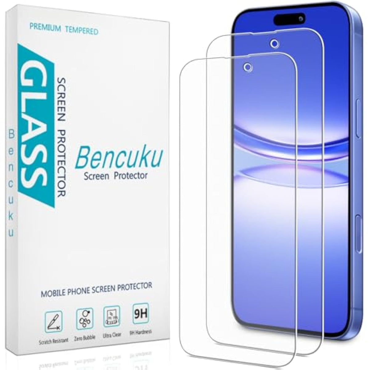 (2 Pack) Matte Glass Screen Protector Designed For Iphone 16 Plus Tempered Glass Film, Anti Glare, Anti Fingerprint, Ultra-Smooth
