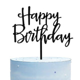Happy Birthday Cake Topper, Black Acrylic Versatile Cake Topper For Birthday Party Decoration Ideas, Perfect Keepsake For Your Family And Friends