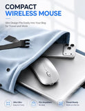 Bluetooth Mouse For Macbook Pro/Air, Ipad - Rechargeable Tri-Mode Wireless Mouse For 3 Devices (Bt 5.2 + 2.4G), Sleek Silver Slim Silent Mouse For Surface, Windows M31
