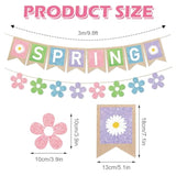 Spring Burlap Banner Set - Colorful Daisy Flower & Glitter 'Spring' Banner - 2 Pack - Party Decorations