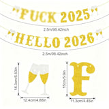 Golden 2026 New Year Banner for New Year's Eve Party Decorations