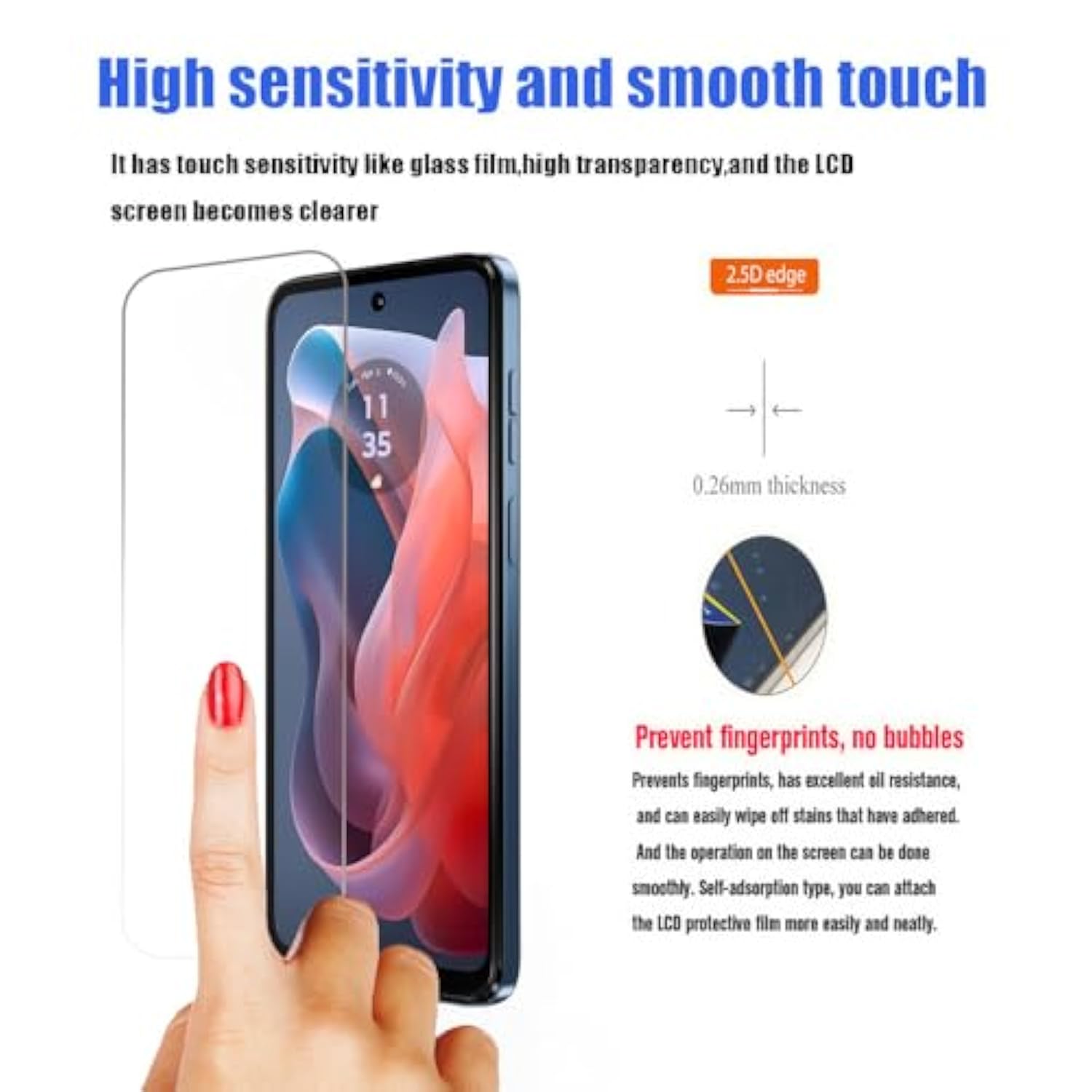 [3-Pack Compatible With Moto G Play 2025 Screen Protector Tempered Glass,9H Hardness, Anti-Scratch, Bubble Free, Easy To Install (Clear)