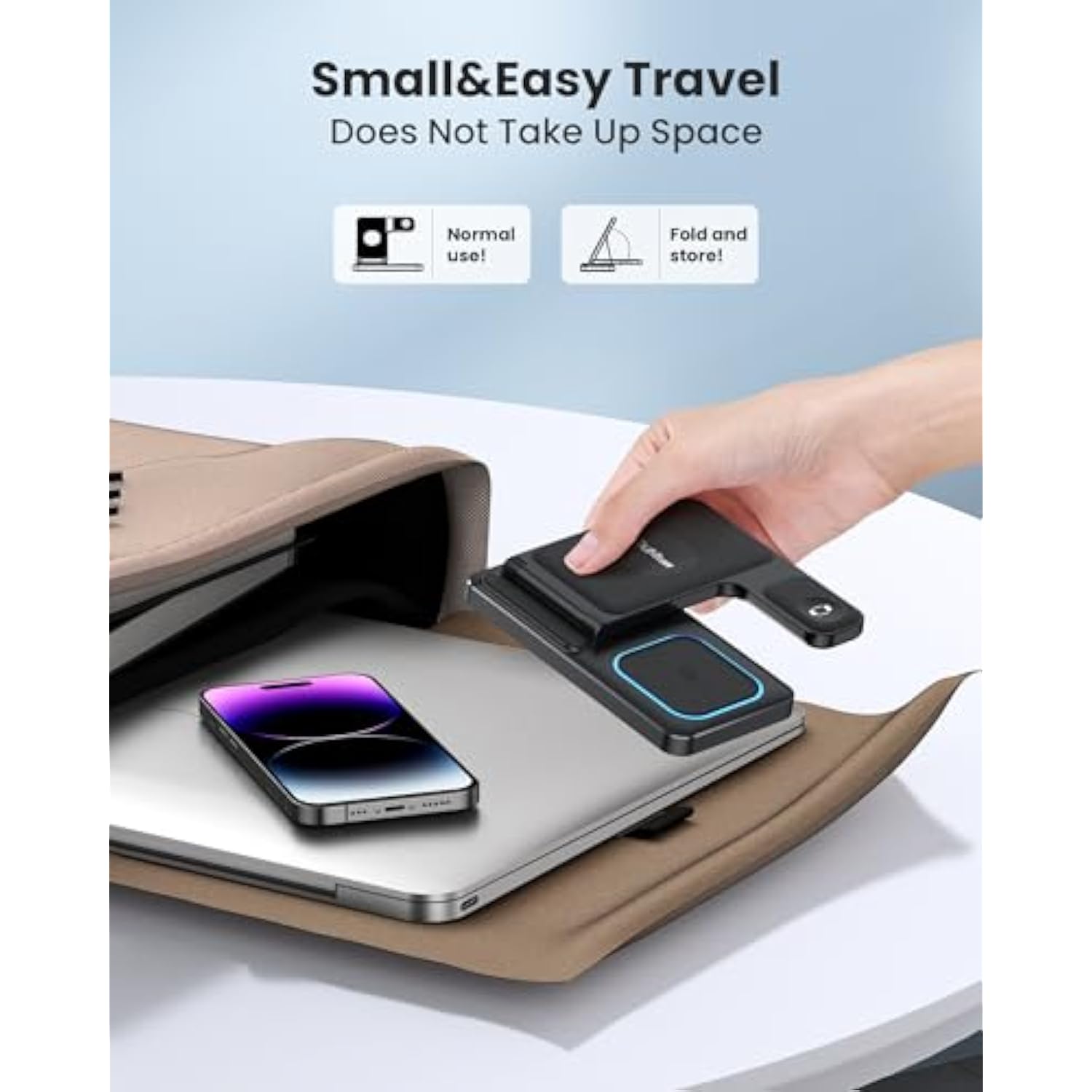 3 In 1 Wireless Charger For Iphone 16/15/14/13/12,Wireless Charging Station For Apple Devices, Charging Stand For Apple Watch Series 10, For Airpods 4 (Black)