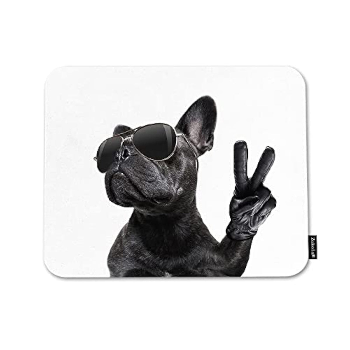 French Bulldog Square Mousepads Desktop Notebook Mouse Mat Fashion Puppy Bulldog Victory Fingers Mouse Pads For Working And Gaming Office Accessories Desk 9.5X7.9 Inch