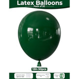Dark Green Balloons - Forest Green Balloons 12 Inch Round Latex Balloon With Ribbons Shiny Party Balloon For Birthday Football Baby Shower Jungle Safaril Theme Party Decorations, 50Pcs