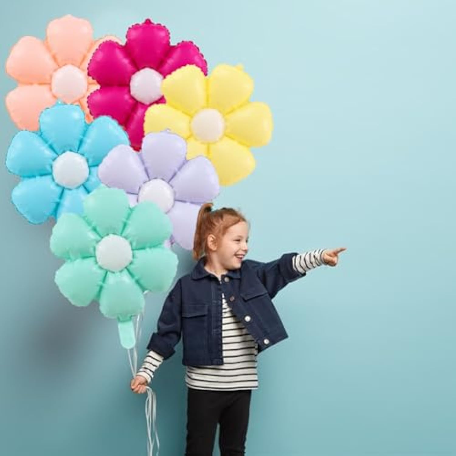 12 Pcs Daisy Balloons Flower Balloons Flower Theme Party Supplies Baby Shower Girls Birthday Party Wedding Decoration