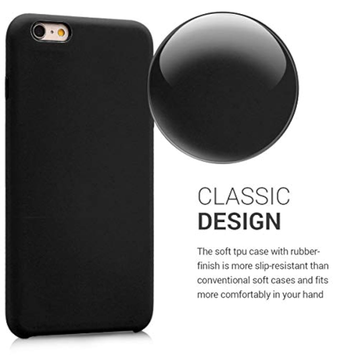 Apple iPhone 6 Plus / 6S Plus TPU Silicone Phone Case with Soft Finish - Black Matte