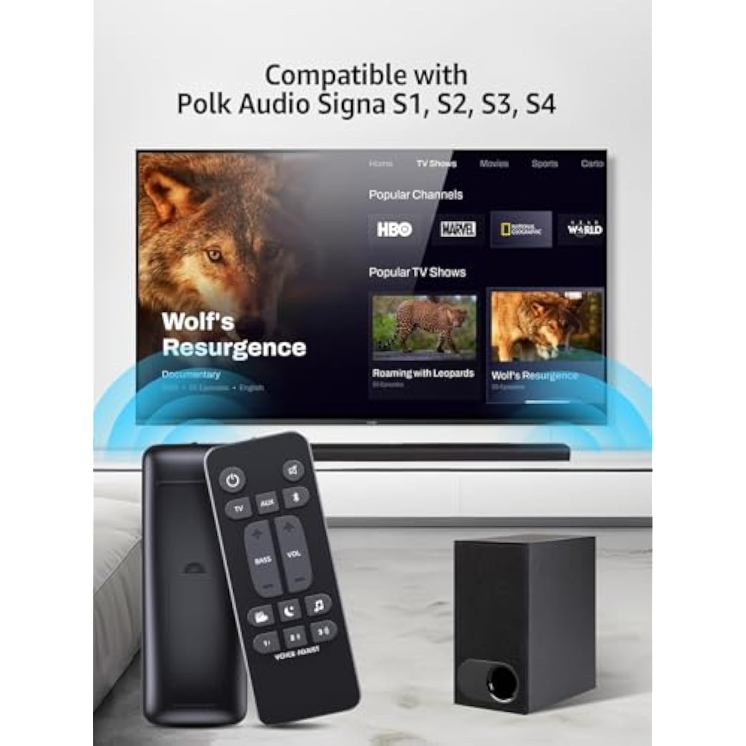 Universal Soundbar Remote Control For Polk Audio Sound Bar Signa S1 S2 S3?Replacement Sounbar Remote Control For Polk Audio Signa S1/Signa S2/Signa S3/Signa S4 Ultra-Slim Soundbar, Re6214-1 Re62141