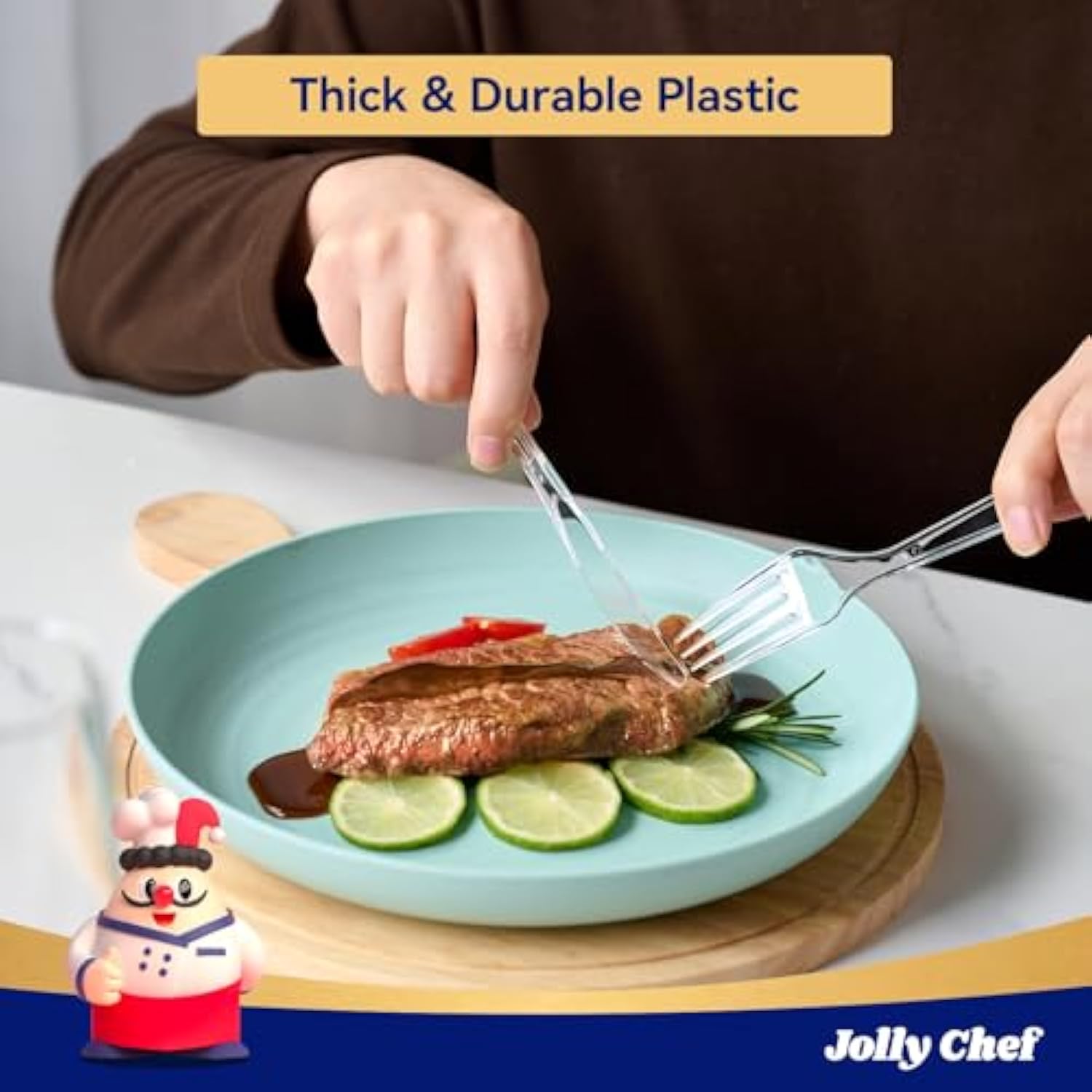 300 Count Clear Plastic Forks Heavy Duty, 7.1" Heat Resistant Solid And Durable Plastic Forks Disposable, Disposable Bulk Cutlery Suitable For Parties Supply Events Everyday Use