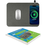 Fast Wireless Charging Mouse Pad 15W, Office Desk Pad With Ultra-Smooth Surface Non-Slip Rubber Base, Waterproof Mousepad For Computers/Office/Work/Home/Pad For Iphone Samsung (Light-Gray)