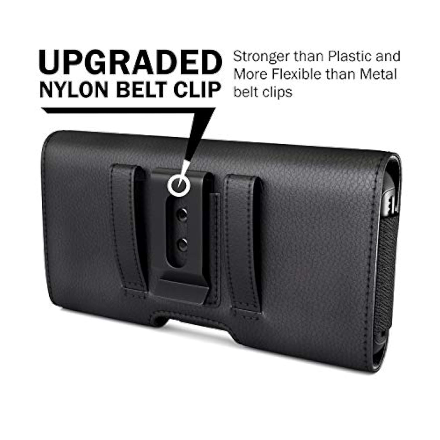 Holster For Iphone 16 & Pro 16E 15 15Pro 14 14Pro 13 13Pro 12 12Pro, Samsung Galaxy S25 S24 S23 S22, Cell Phone Belt Holder Case With Clip, Id Card Pouch Protective Cover For Men, Black Medium