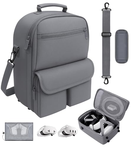 Large Carrying Case For Meta Quest 3S/3/2, Compatible With Bobovr & Kiwi Battery Head Straps, Waterproof & Drop-Resistant Vr Travel Case For Accessories & Home Storage And Travel