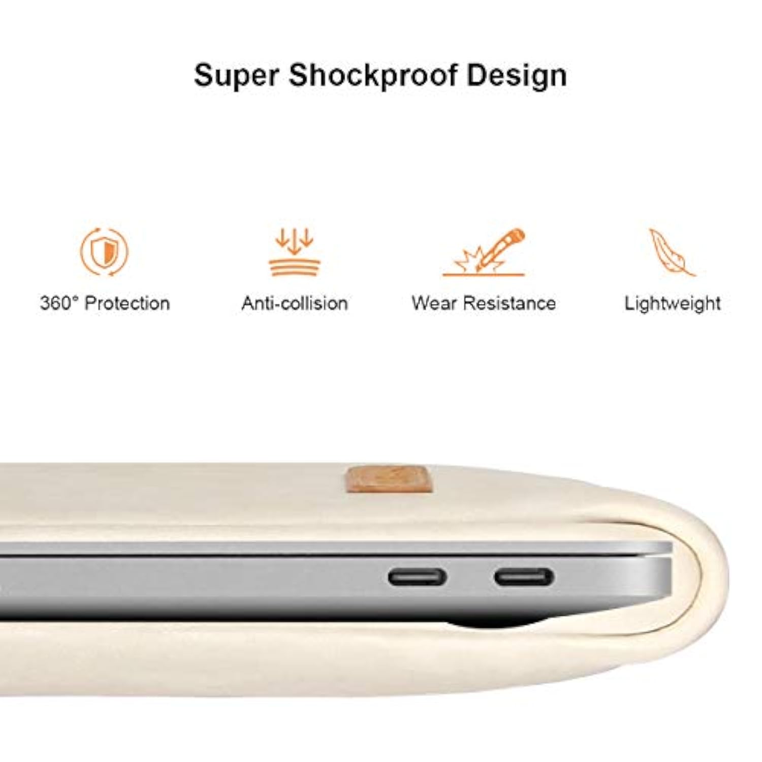 15 15.6 16 Inch Water-Resistant Premium Leather Laptop Sleeve With Handle & Zipper Pocket/Notebook Computer Case/Ultrabook Tablet Briefcase Carrying Bag/Pouch Skin Cover For Acer/Asus