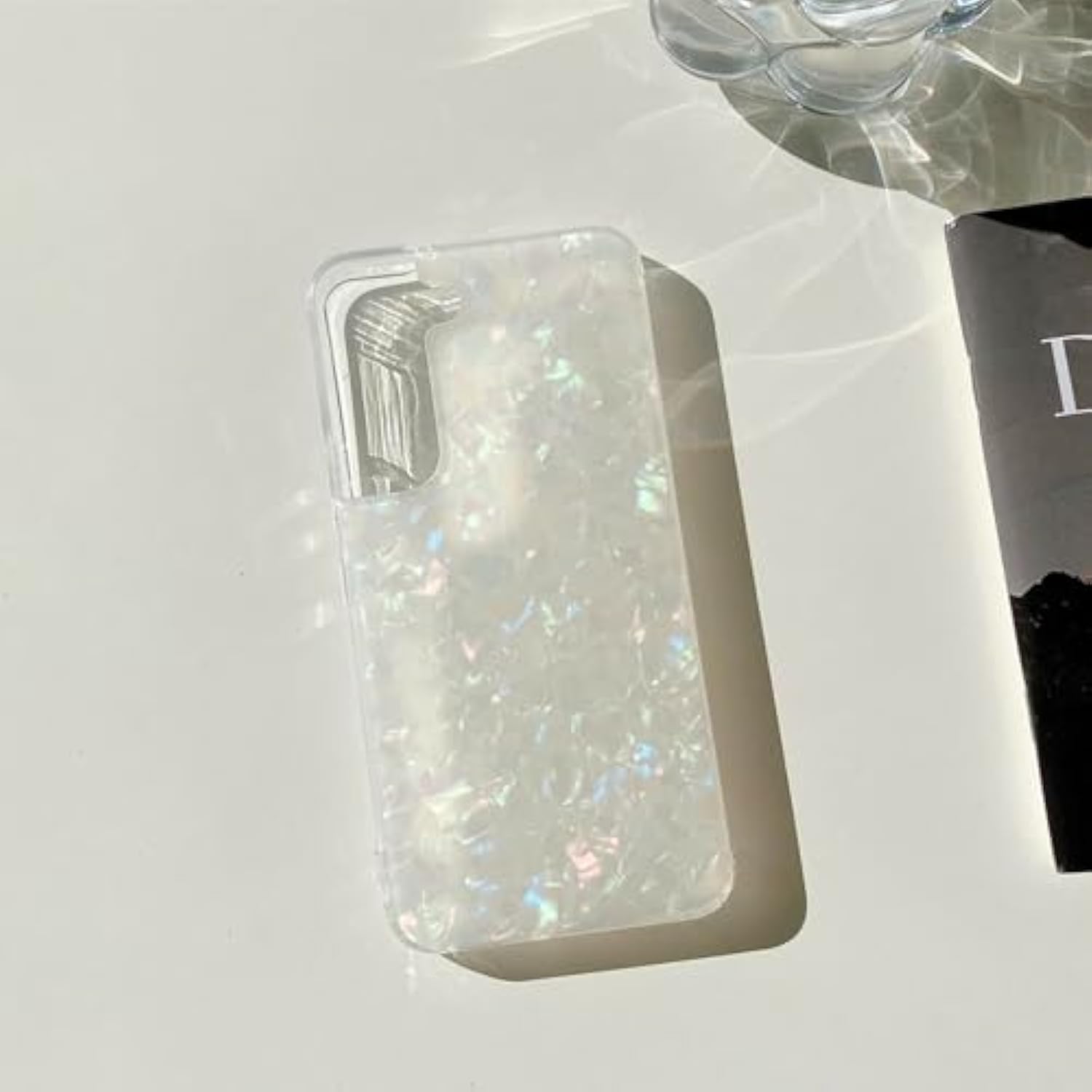 Galaxy S21 Case 5G 6.2Inch, Luxury Sparkle Glitter Translucent Clear Opal Pearly Thinfoil Design Shiny Graphic Print Soft Silicone Cover For Women Girls Slim Tpu Protective Phone Case Colorful