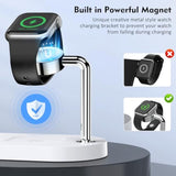 Magnetic Wireless Charger For Iphone: 3 In 1 Charging Station For Multiple Device Apple - 18W Fast Mag-Safe Charger Dock Stand For Iphone 16E 16 15 14 13 12 Pro Max Apple Watch Iwatch & Airpods