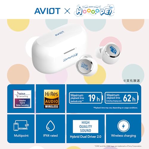 TE-V1R-HOP A&G Next Step HOOOOPE! Collaboration Wireless Earbuds, Special Package, Design, Japanese Special Voice, Adaptive Noise Cancelling,