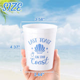 Last Toast On The Coasts Bachelorette Party Plastic Cups 12Pcs Costal Stadium Cups Bridal Showers Party Favors Decorations Reusable Party Cups Supplies 16Oz