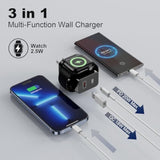 20W For Apple Watch Charger, Pd 3-In-1 Portable Fast Charger With Magnetic Wireless Charging, Dual Ports Usb C Wall Charger Block Compatible With Iphone, Tablet, Apple Watch Series,Black