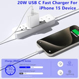 Iphone 16 15 Charger Fast Charging,20W 2Pack Usb-C Wall Charger Block With 10Ft&6Ft Type C To Usb C Cable Compatible For Iphone 16/16 Pro/16 Pro Max/16 Plus/15/15 Plus/15 Pro/15 Pro Max