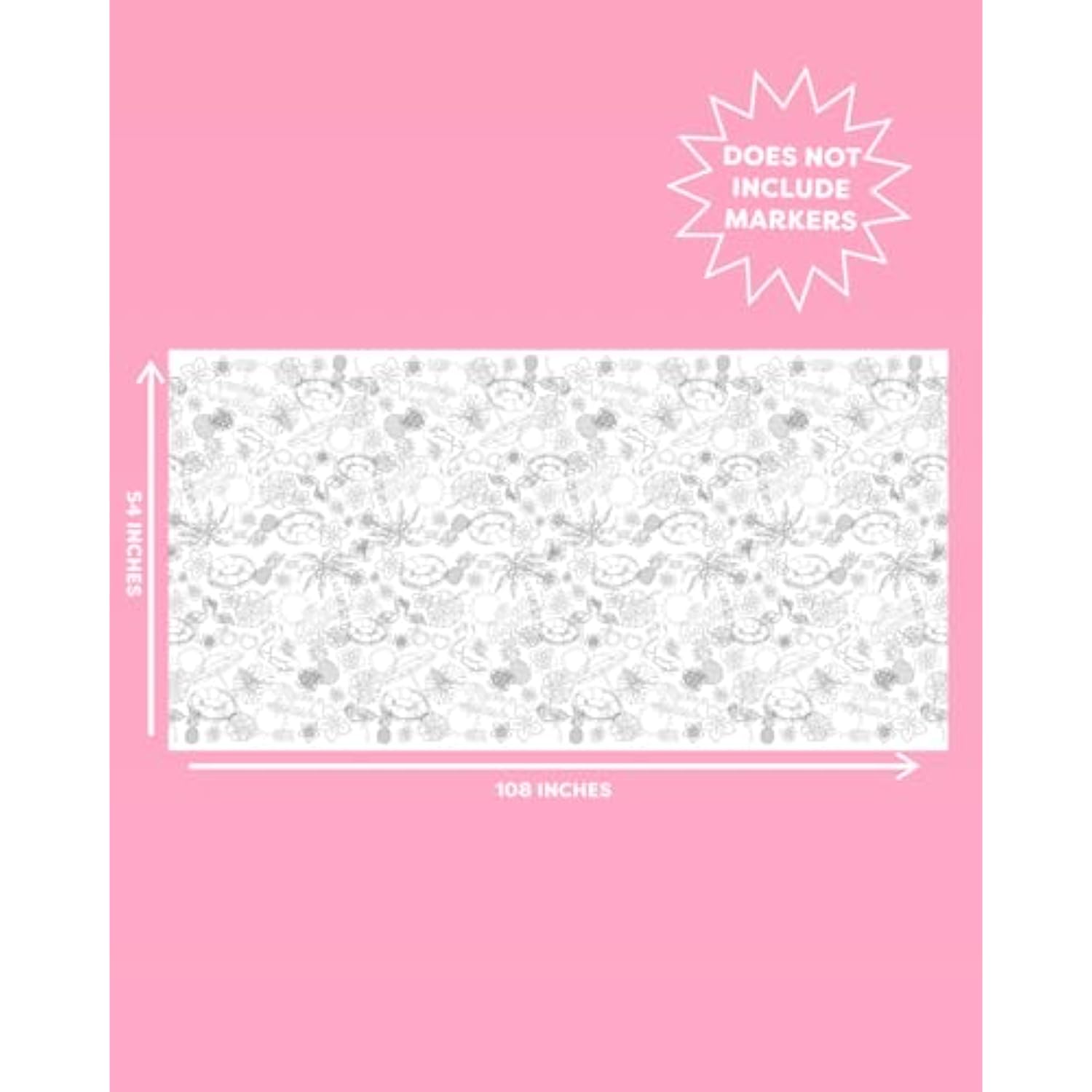 Pool Party Paper Coloring Tablecloth - 9' X 4.5' | Summer Tablescape, Palm Tree Dinner Party Setting, Kids Birthday Decoration, Cute Tablecover, Beach Table Diy