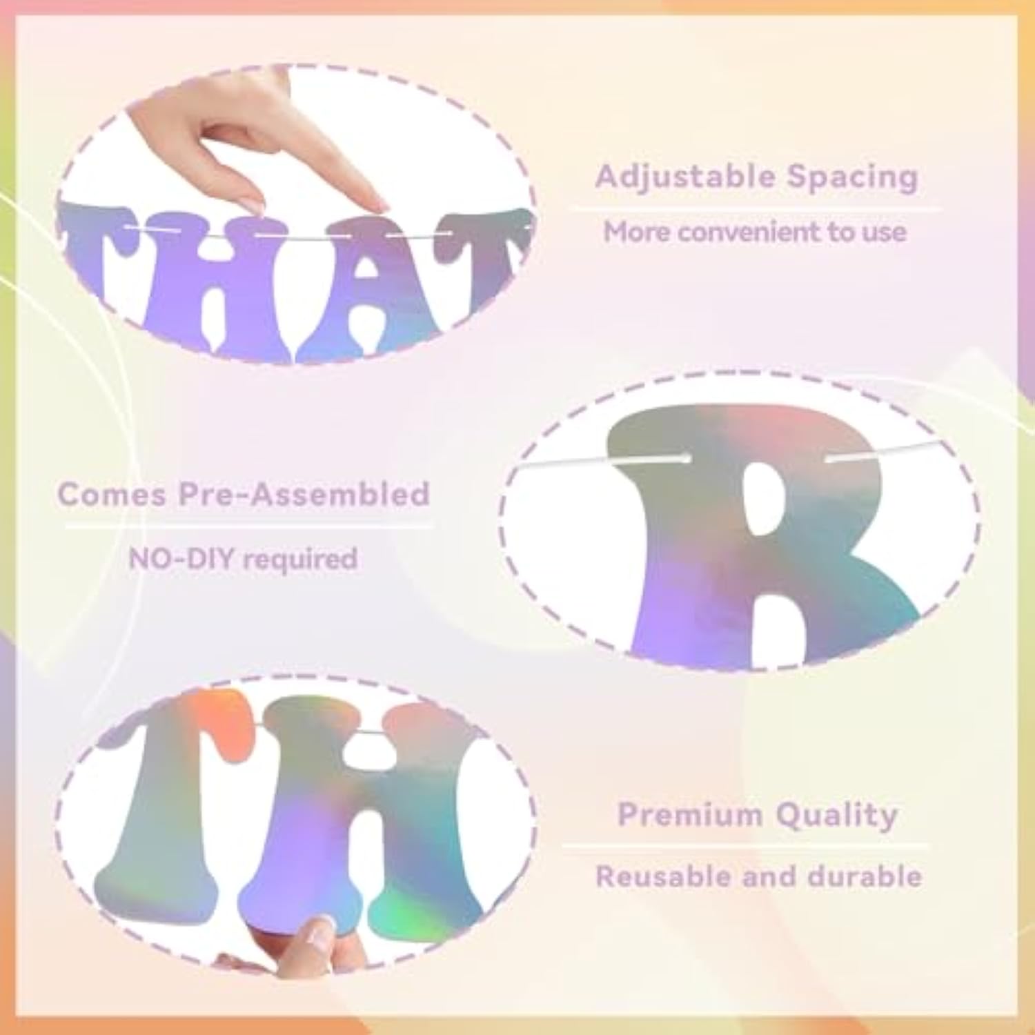 Bach That Ass Up Banner, Pre-Strung, Bachelorette Party Decorations, Boujee Bachelorette Decor Holographic