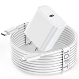 Apple Fast Charger, 10Ft Extra Long Fast Iphone Charger Travel Plug Adapter Super Quick Apple Charging Usb C Wall Charge Block With 10Foot Lightning Cable Cord For Iphone 14/13/12/11/X/Xr/Se2022/Ipad
