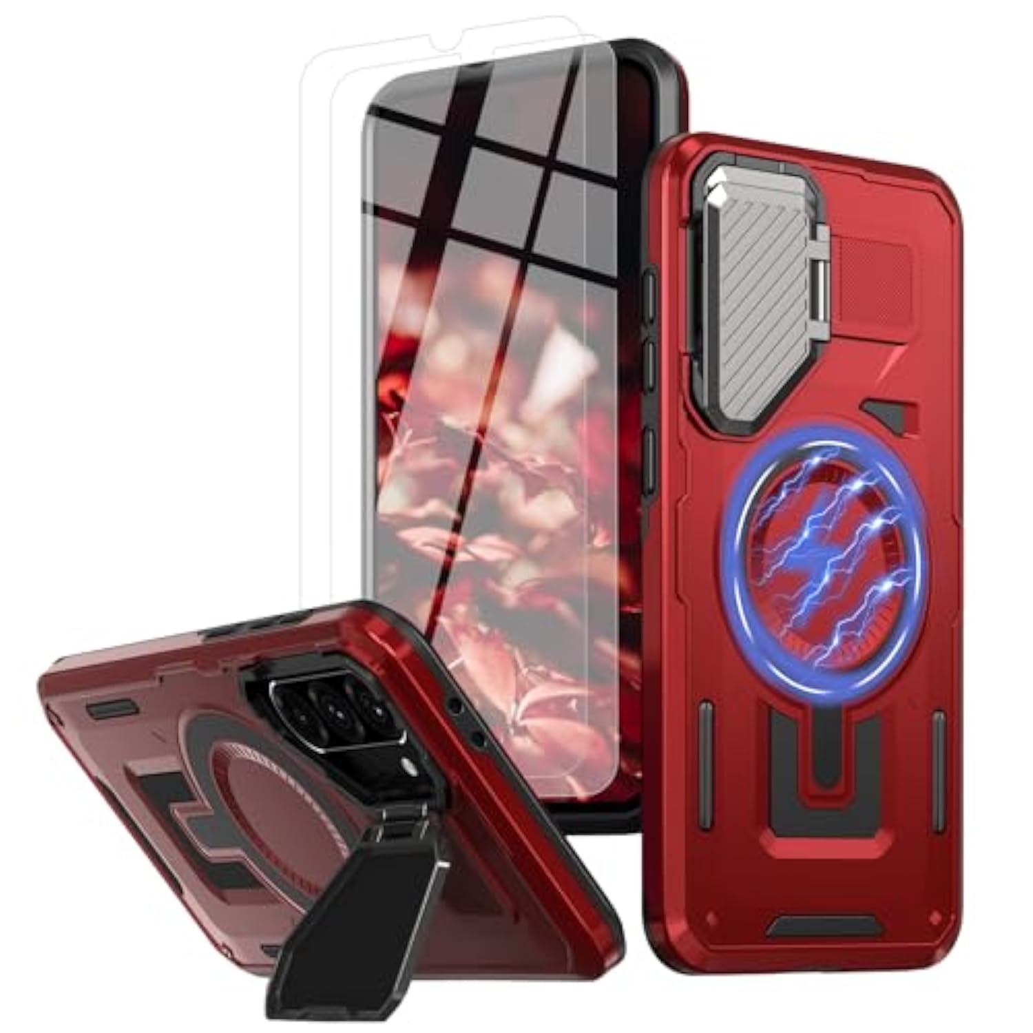 For Samsung Galaxy A36 5G Phone Case Built In Lens Protector [Compatible With Magsafe] [15 Ft Military Grade Drop Protection] With 2X Tempered Glass Screen Protector Shockproof Case(Eed)