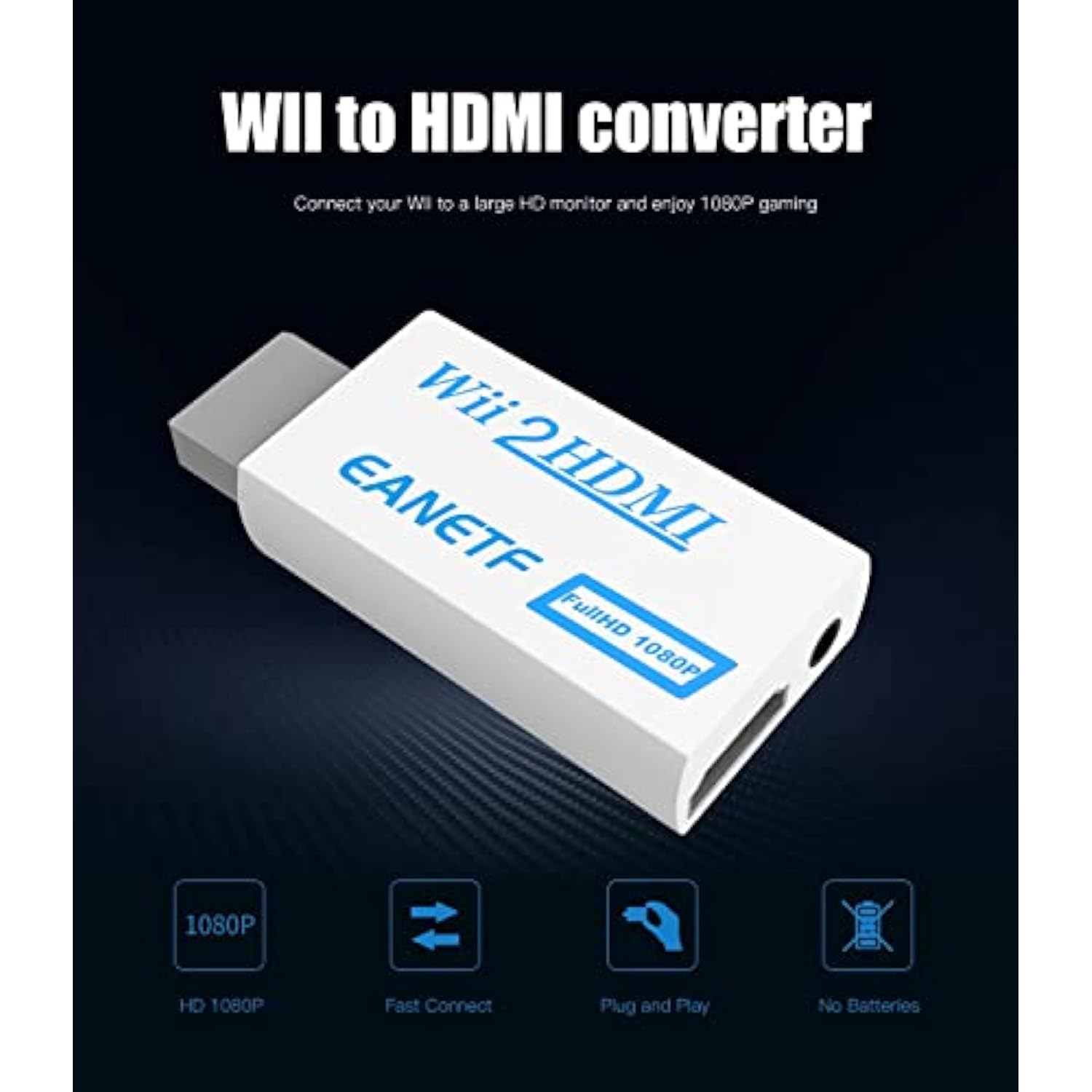 Wii To Hdmi Converter, Wii To Hdmi 1080P With 5Ft High Speed Hdmi Cable Wii2 H