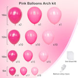 132pcs Pink Balloon Arch Kit with Metallic Hot Pink Balloons for Party Decorations